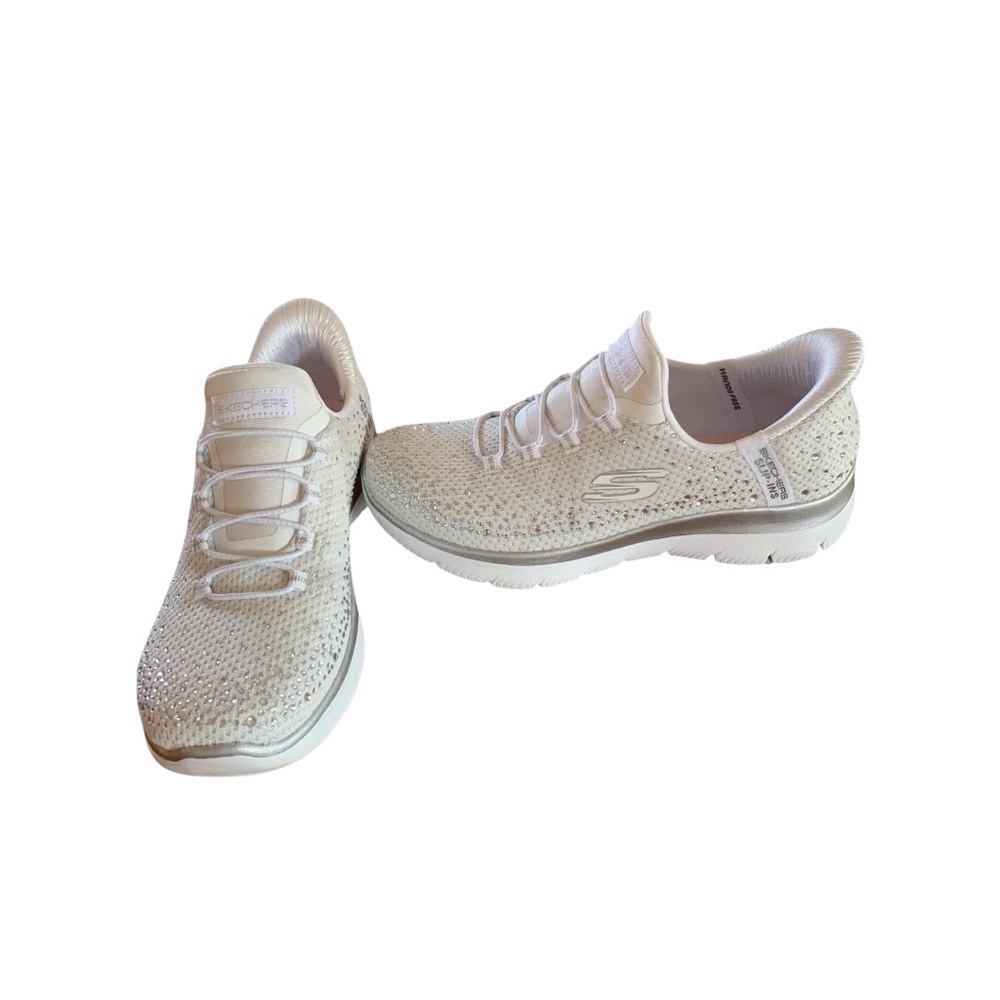 Skechers Women's White Slip-On Athletic Shoe Sz 6 - Picture 4 of 9